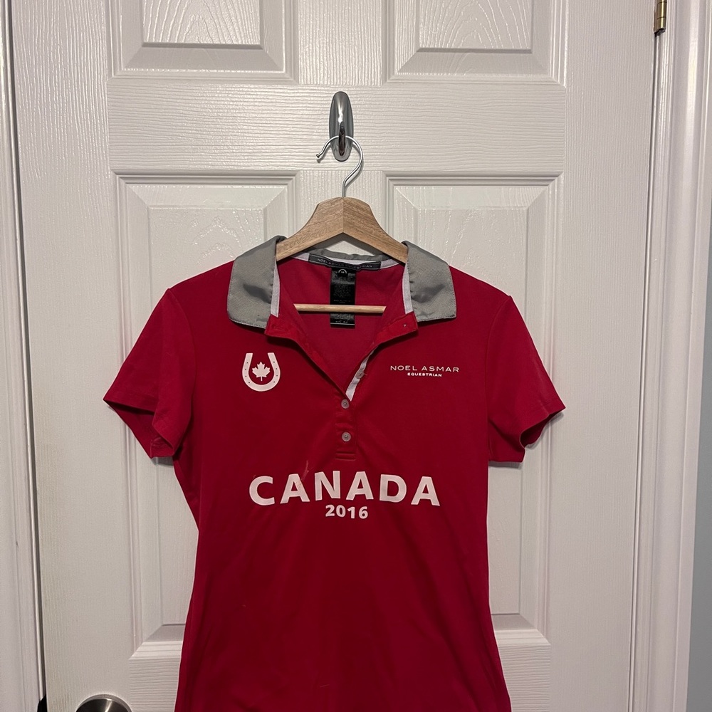 Noel Asmar Red Canada 2016 Polo Tee with Gray Collar